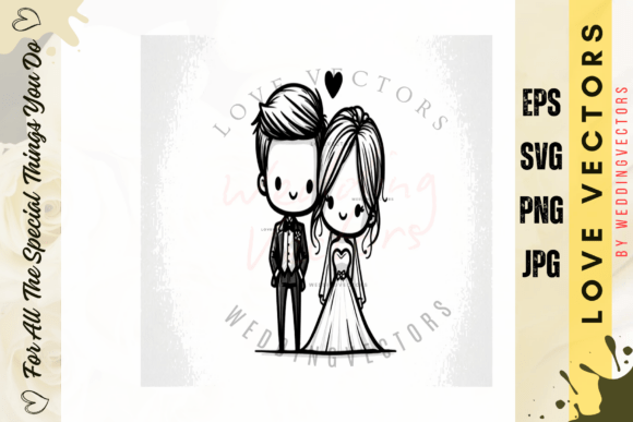 Capturing Romance: Wedding Couple and Love Vectors - C4362