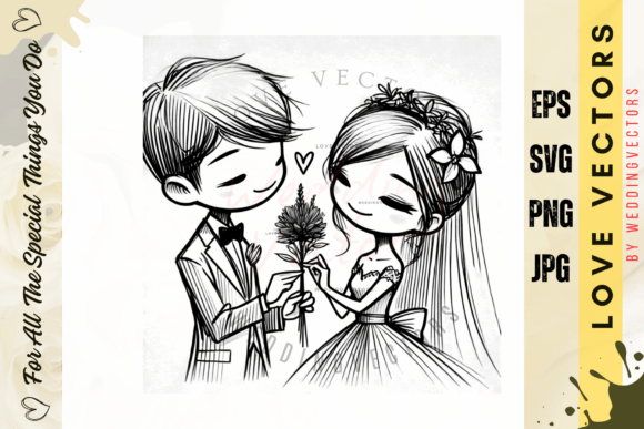 Celebrate Love: The Elegance of Wedding Couple & Love Vectors