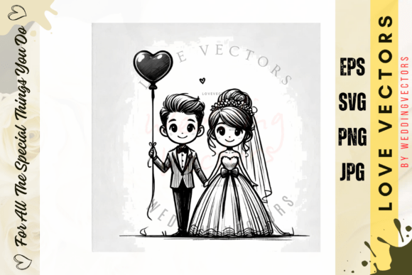 Elevate Your Designs with Wedding Couple and Love Vectors - C4169