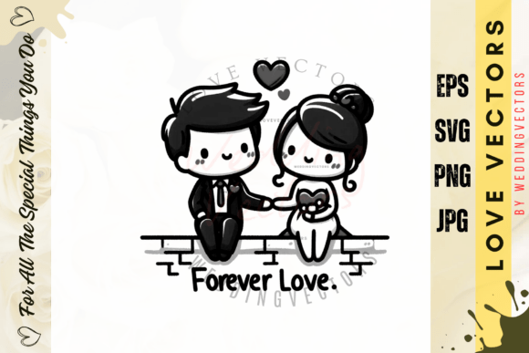 Elevating Visual Narratives with Wedding Couple and Love Vectors - C444