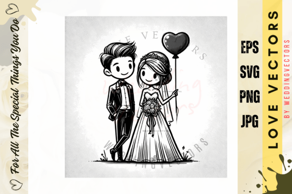 Illuminate Your Designs with Wedding Couple and Love Vectors - C4036
