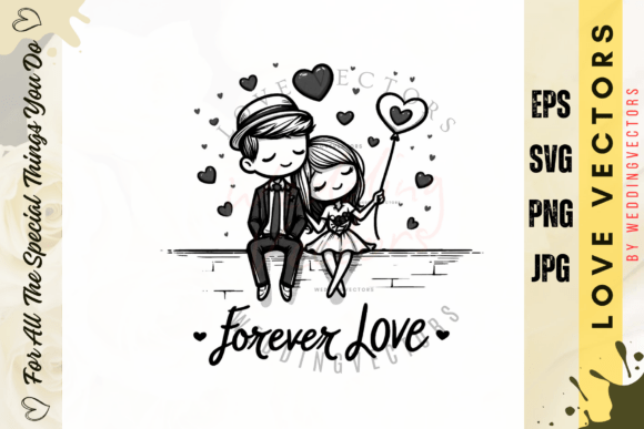 Romantic Modern Ceremony Artwork - C401: Capturing Love in Vectors