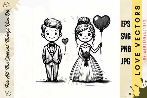 Wedding Couple and Love Vectors - C4038: Design with Heart