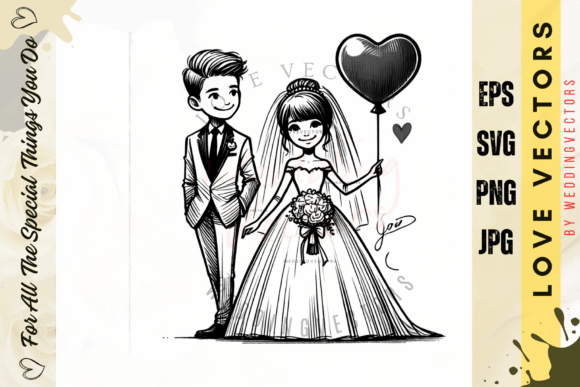 Wedding Couple and Love Vectors - C4052: Capturing Romance