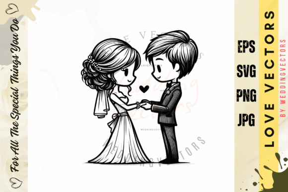 Wedding Couple and Love Vectors - C4148: A Designer's Guide to Romantic Graphics