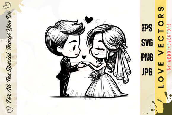 Wedding Couple and Love Vectors - C4150: Elegant Design Assets