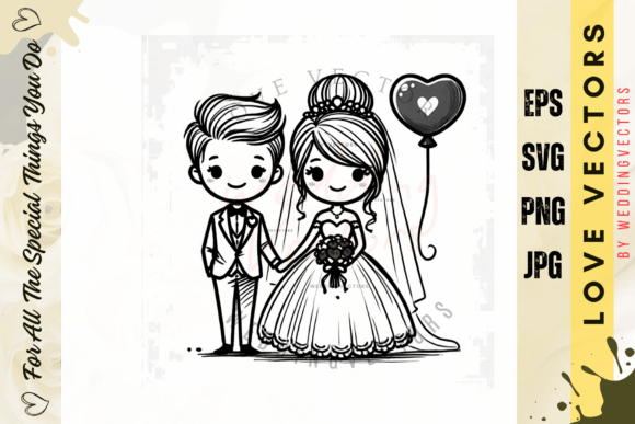 Wedding Couple and Love Vectors - C4207: A Guide to Romantic Design Assets