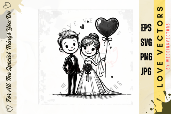 Wedding Couple and Love Vectors - C4219: A Timeless Design Asset