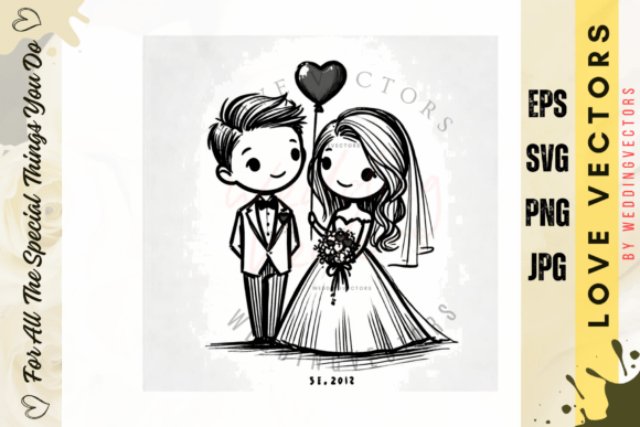 Wedding Couple and Love Vectors - C4275: Timeless Elegance for Your Designs