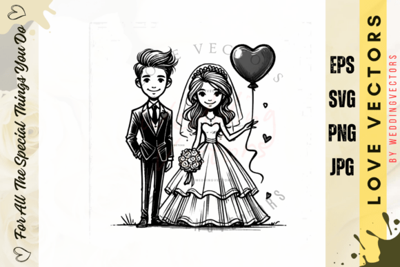 Wedding Couple and Love Vectors - C4283: A Visual Language of Romance