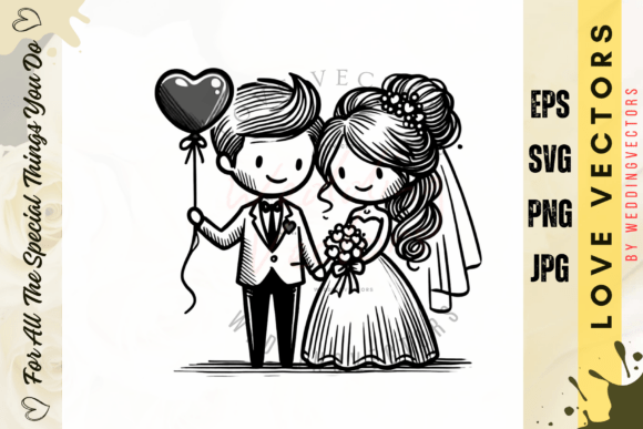 Wedding Couple and Love Vectors - C4304: A Touch of Gold