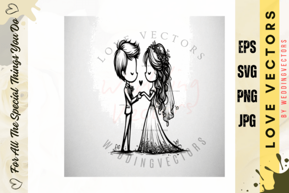 Wedding Couple and Love Vectors - C4502: Elegance Redefined