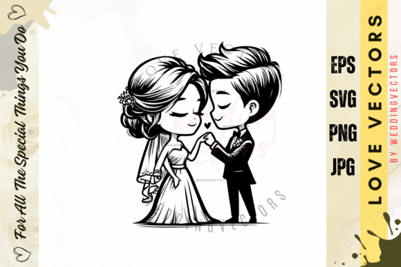 Wedding Couple and Love Vectors: The C4154 Design